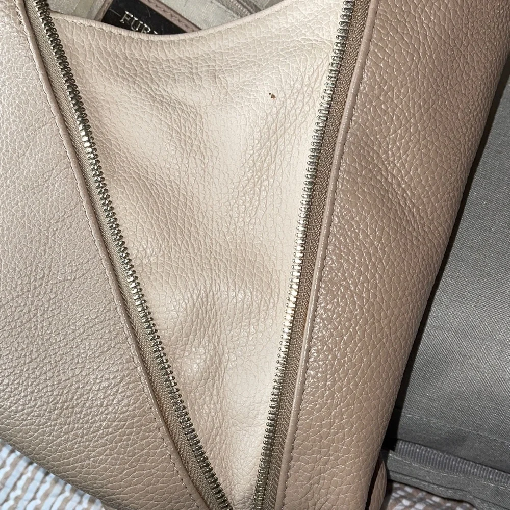 Furla Beige Large Leather Hobo Bag Italian Luxury Furla